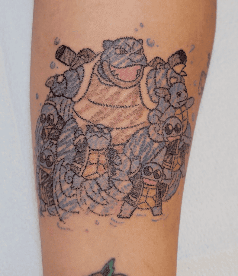 Squirtle Squad Blastoise Pokémon Anime Tattoo
