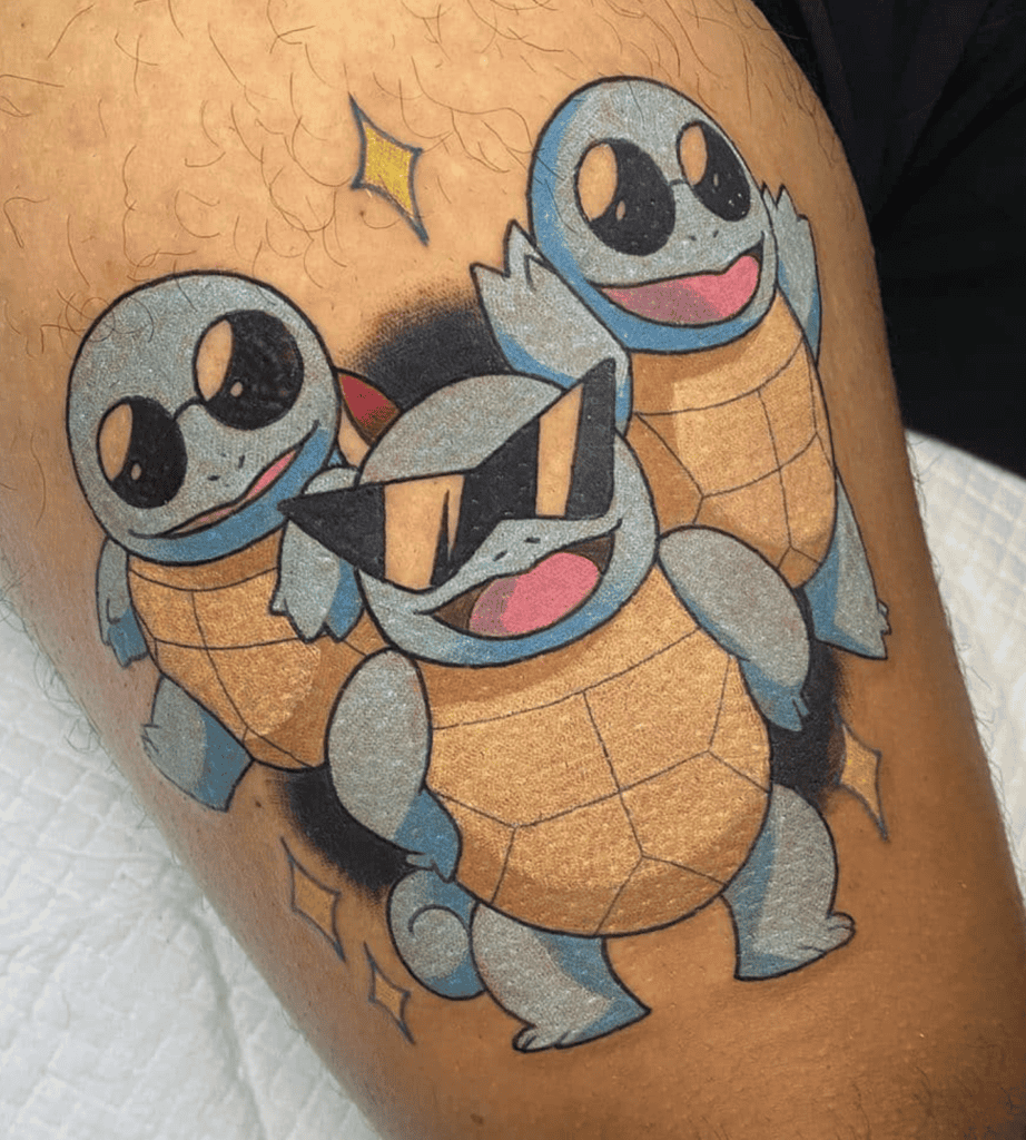 Squirtle Squad Gang Pokémon Anime Tattoo