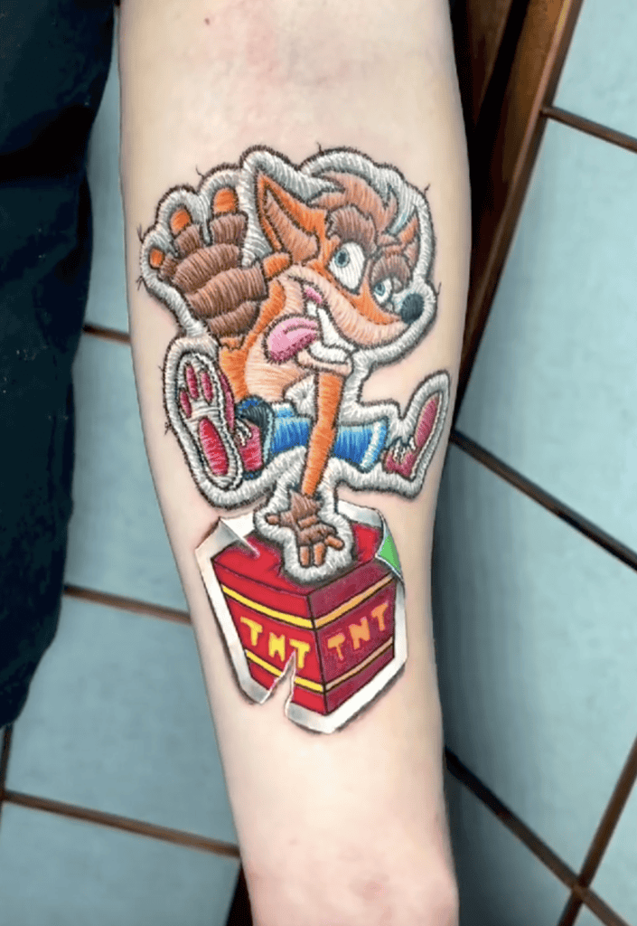 TNT Crash Bandicoot Tattoo