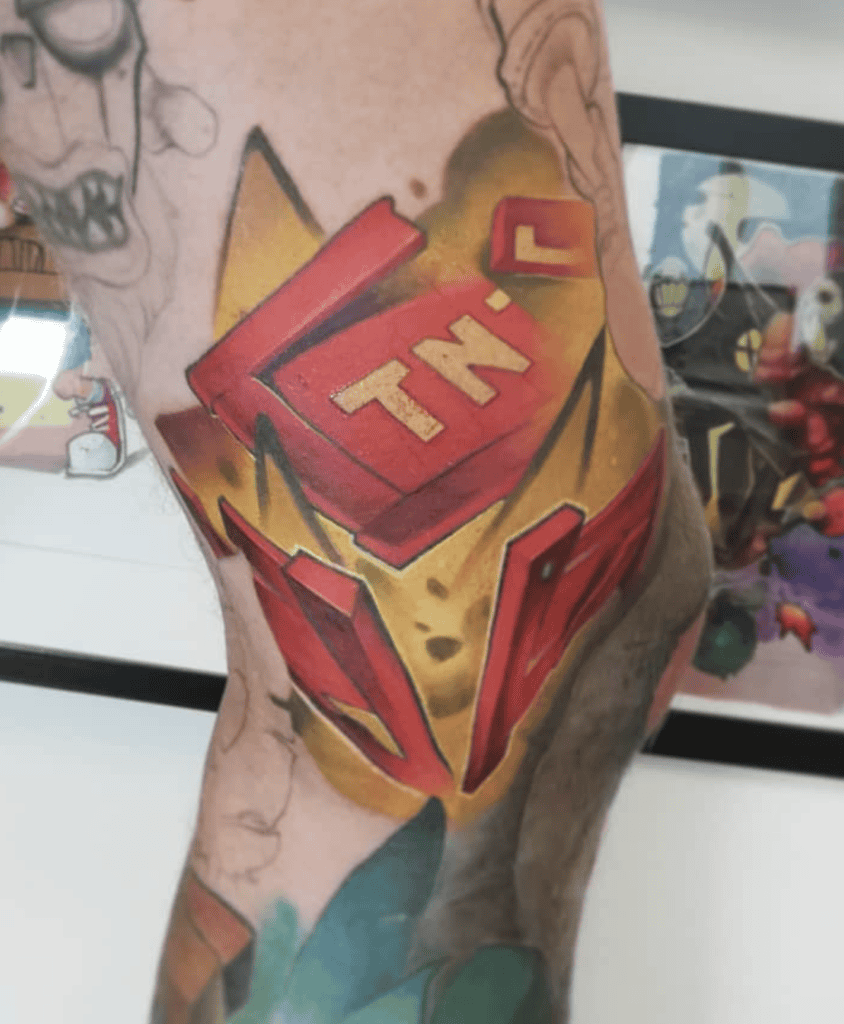 TNT Explode Crash Bandicoot Tattoo