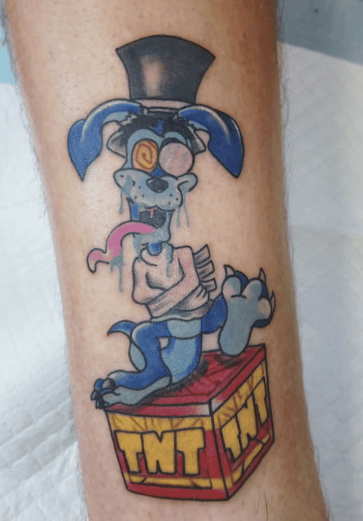 TNT Ripper Roo Crash Bandicoot Tattoo