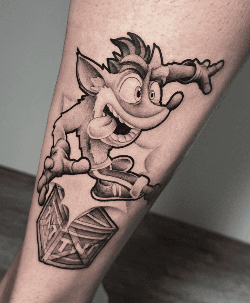 TNT and Crash Bandicoot Tattoo