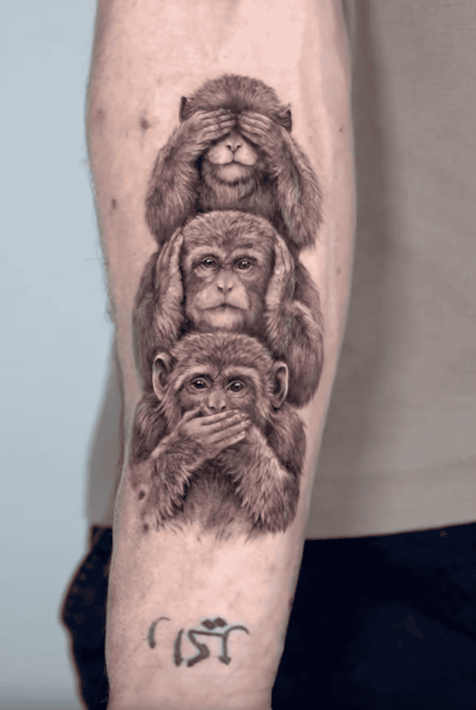 The Three Wise Monkeys Japanese Monkey Tattoo