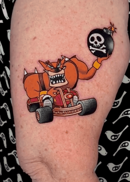 Tiny Tiger Bomb Crash Bandicoot Tattoo