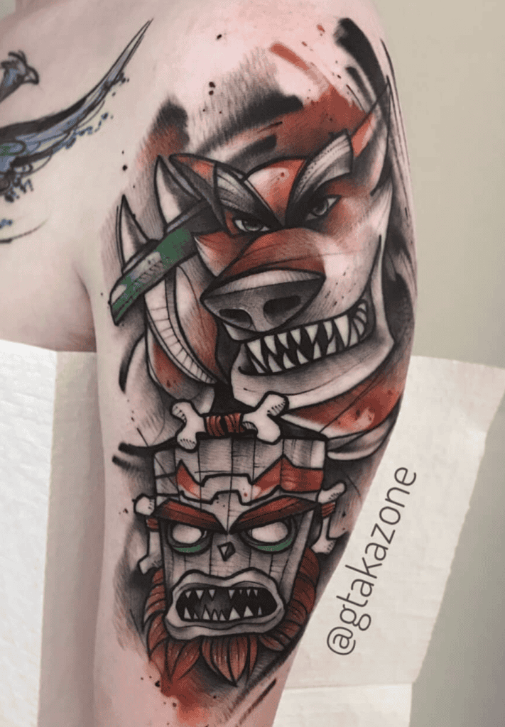 Tiny Tiger Crash Bandicoot Tattoo