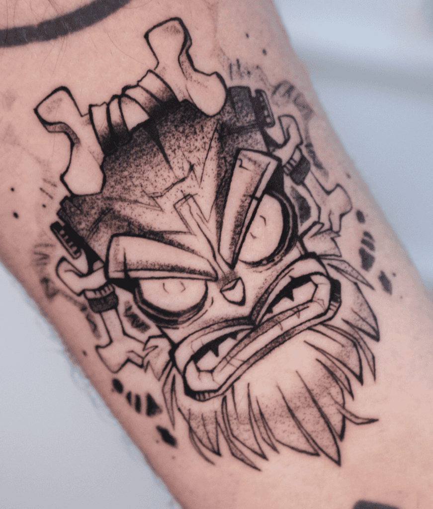 Uka Uka Furious Crash Bandicoot Tattoo