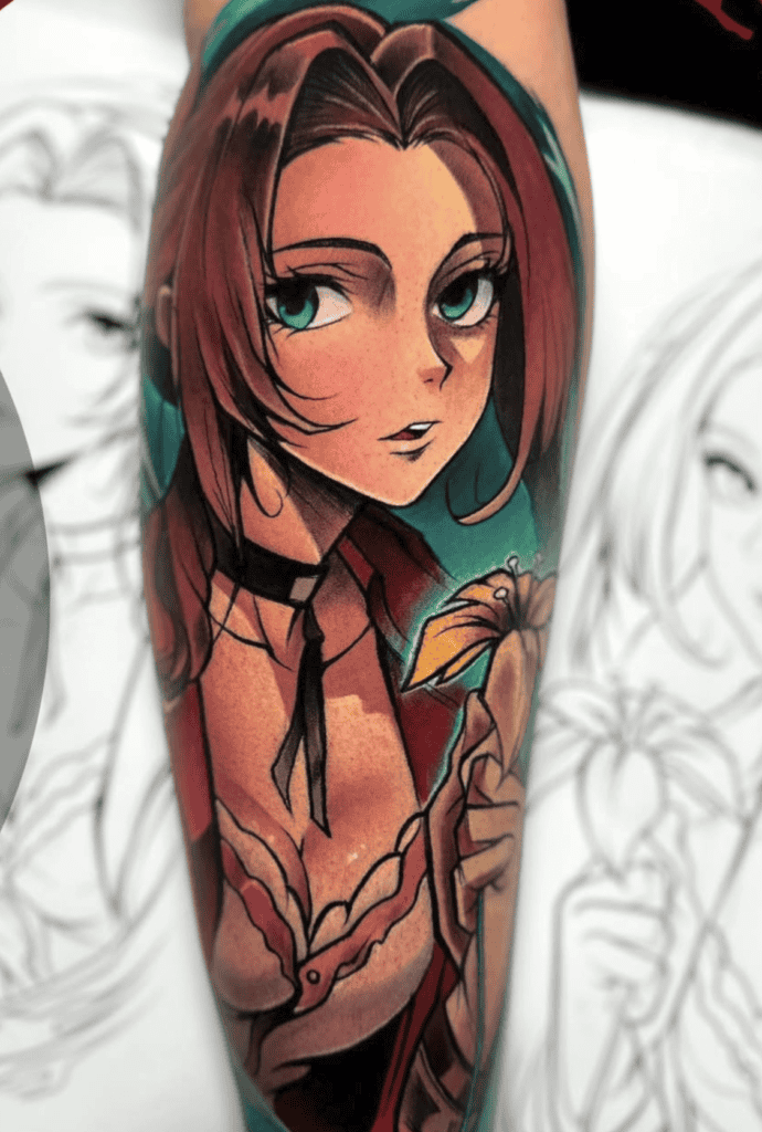 Aerith Gainsborough Al tFinal Fantasy Tattoo