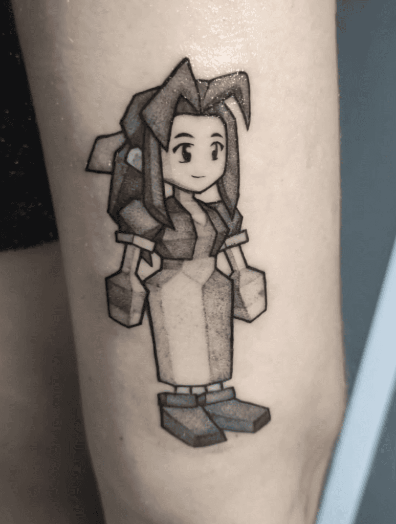 Aerith Gainsborough Classic Final Fantasy Tattoo