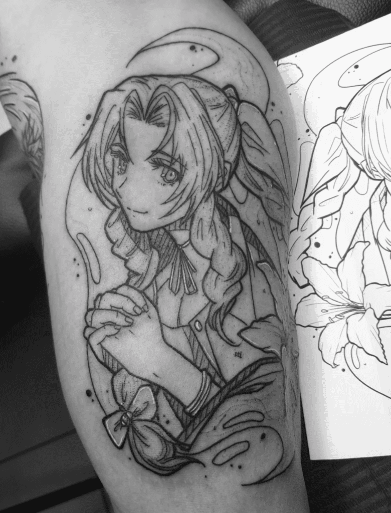 Aerith Gainsborough Simple Final Fantasy Tattoo