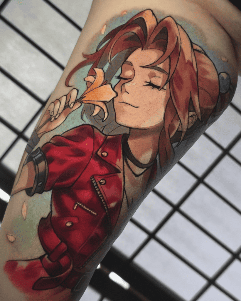 Aerith Gainsborough Smell Final Fantasy Tattoo