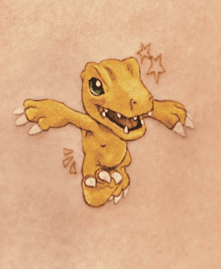Agumon Cute Digimon Tattoo