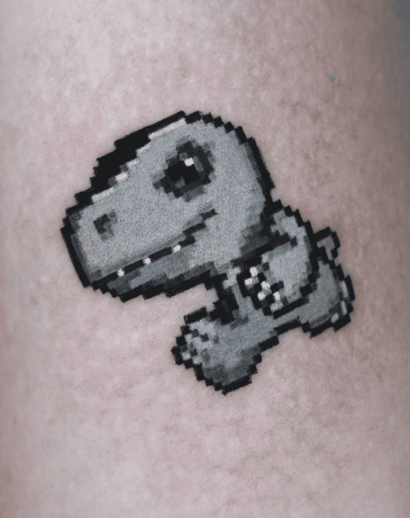 Agumon Pixel Digimon Tattoo