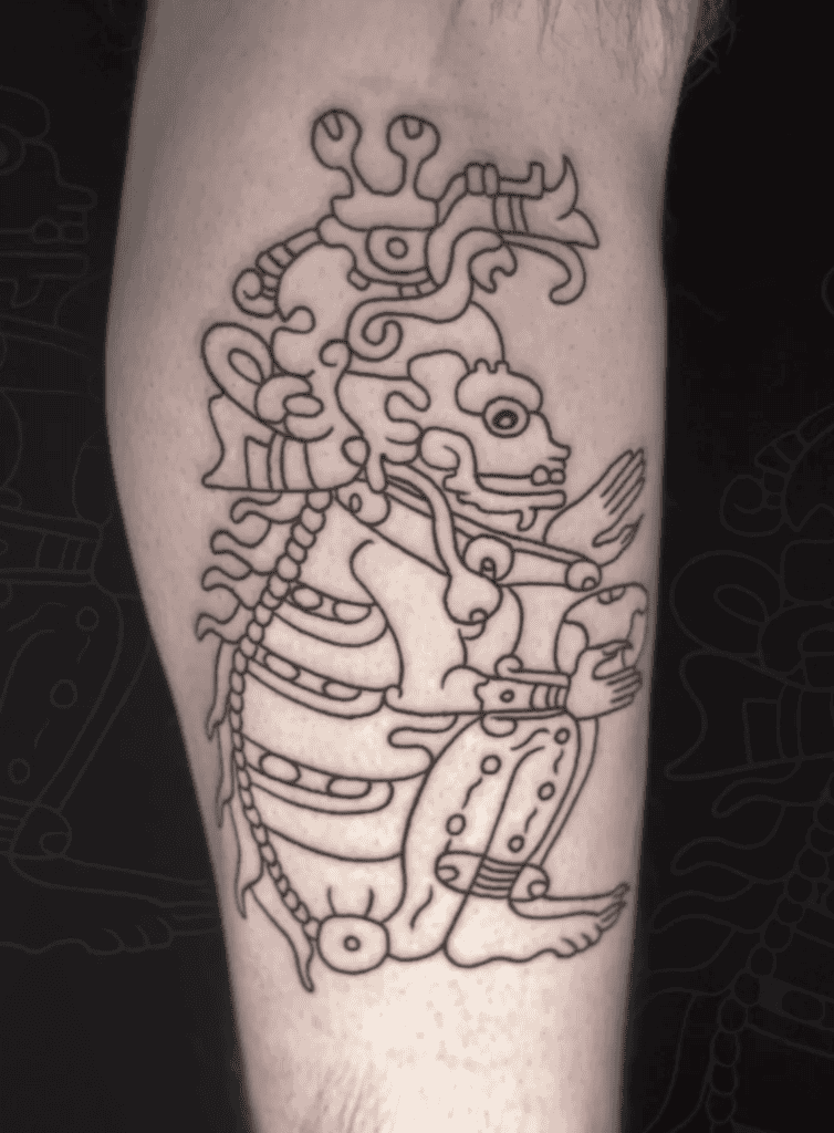 Ah Puch Glyph Mayan Mythology Tattoo