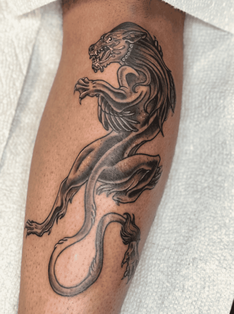 Ahuizotl Monster Aztec Mythology Tattoo