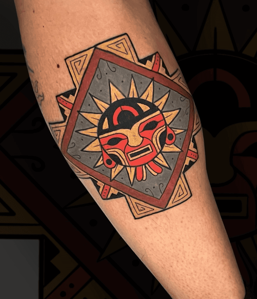 Andean Cross Mask Inca Mythology Tattoo