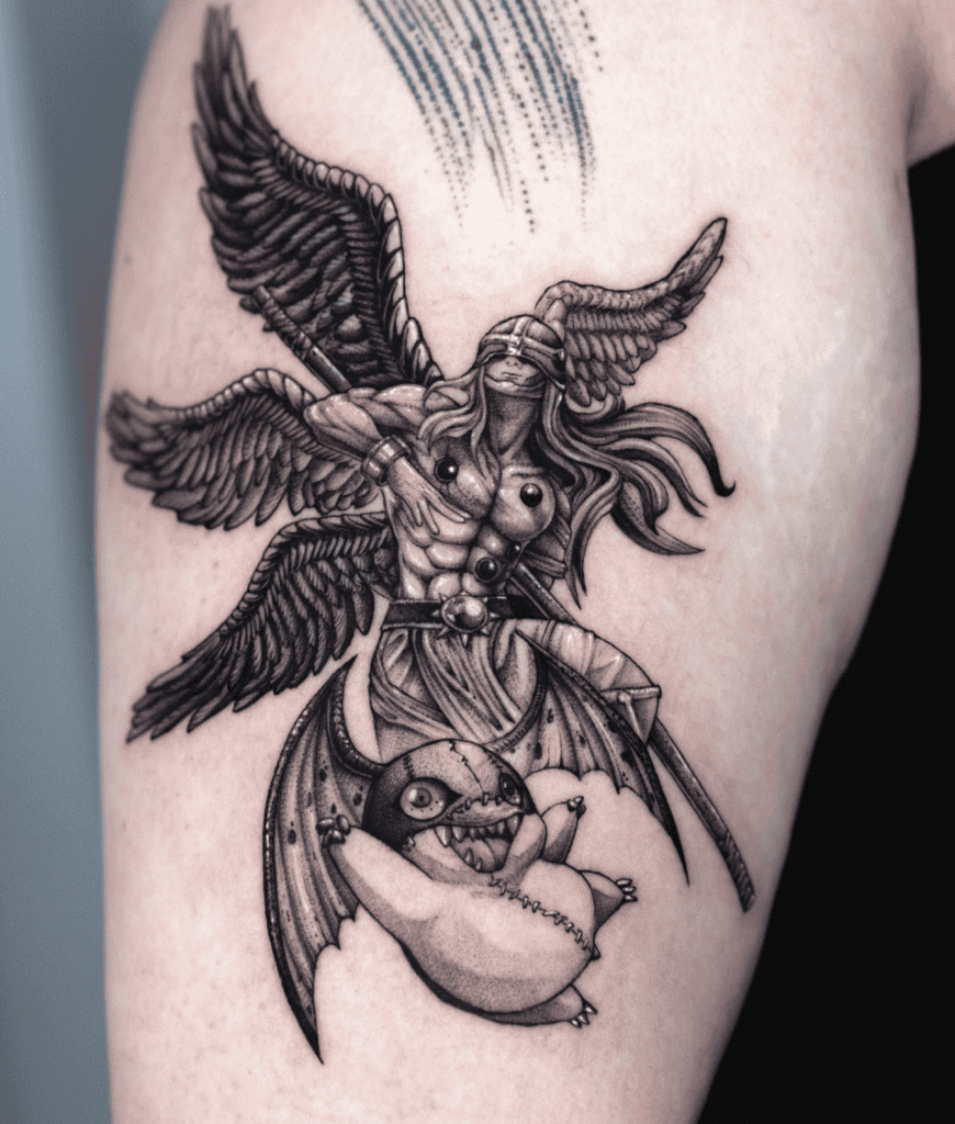 Angemon Dark Digimon Tattoo