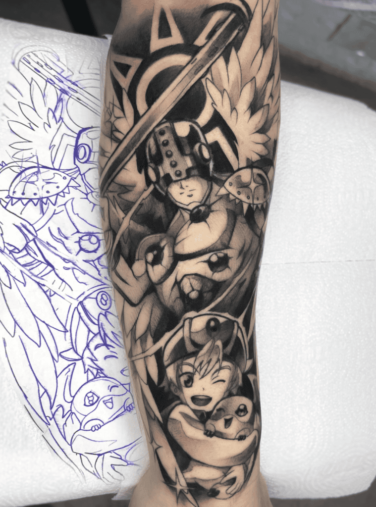 Angemon Digimon Tattoo
