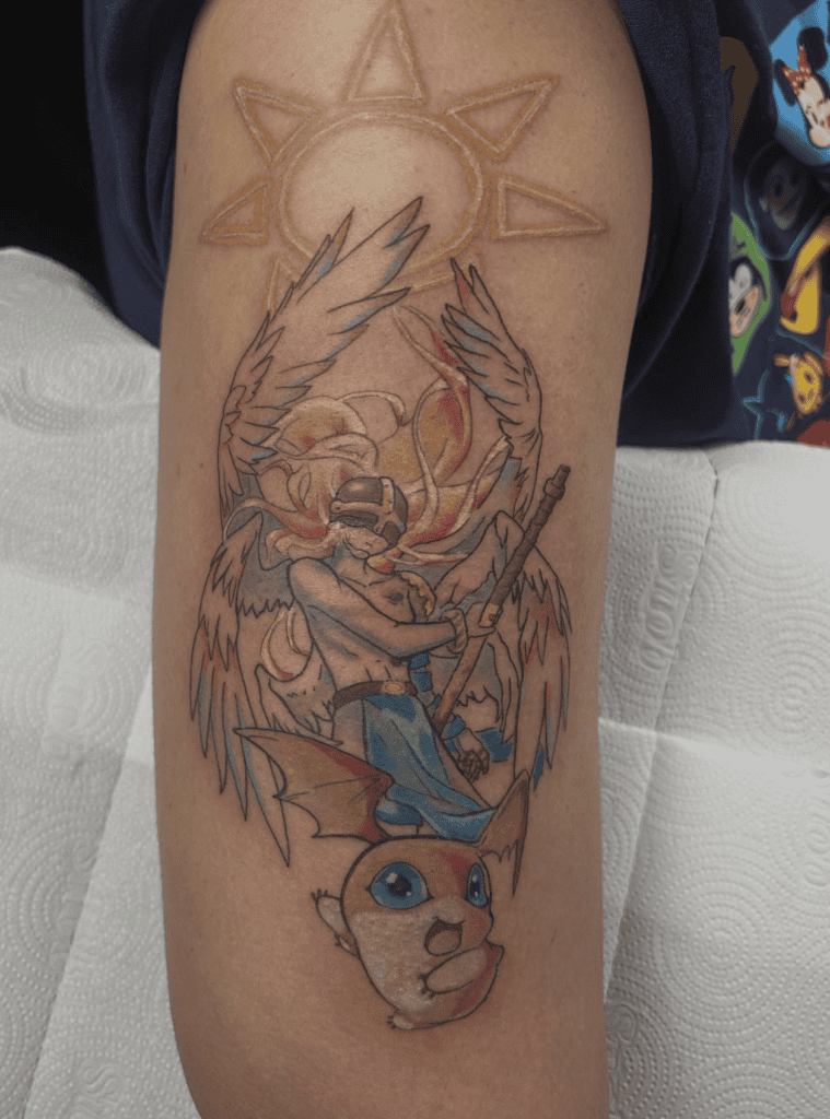 Angemon Light Digimon Tattoo