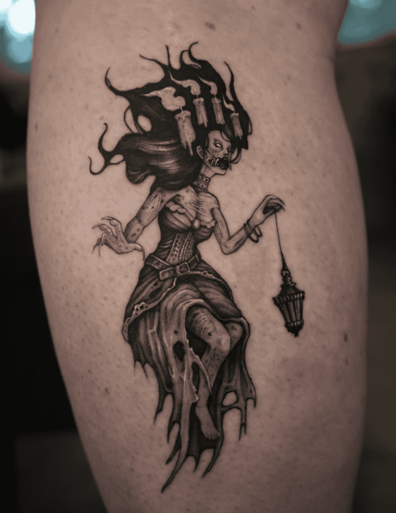 Banshee Lantern Celtic Mythology Tattoo