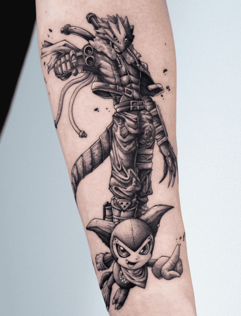 Beelzemon Impmon Digimon Tattoo