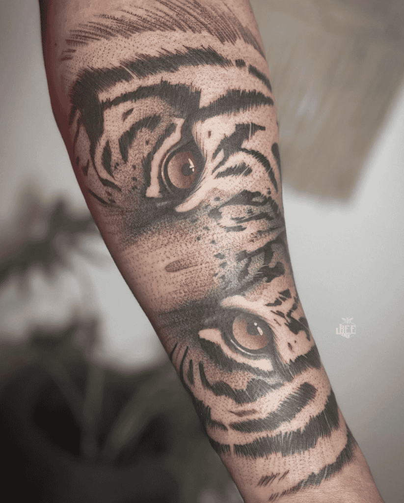 Bengal Tiger Eyes Tattoo