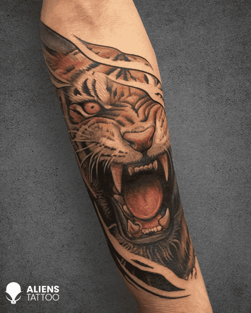 Bengal Tiger Fierce Tattoo
