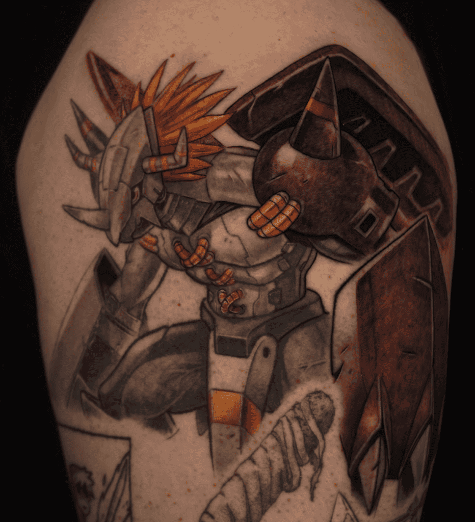 Black WarGreymon Digimon Tattoo