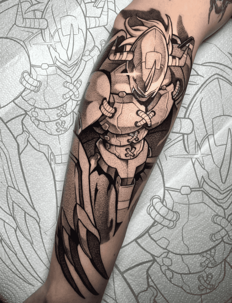 Black WarGreymon Glow Digimon Tattoo