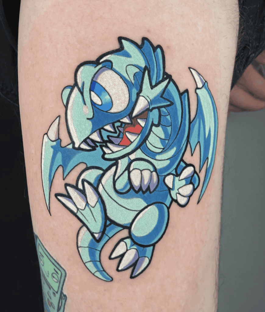 Blue-Eyes Toon Dragon Cartoon Yu-Gi-Oh! Tattoo