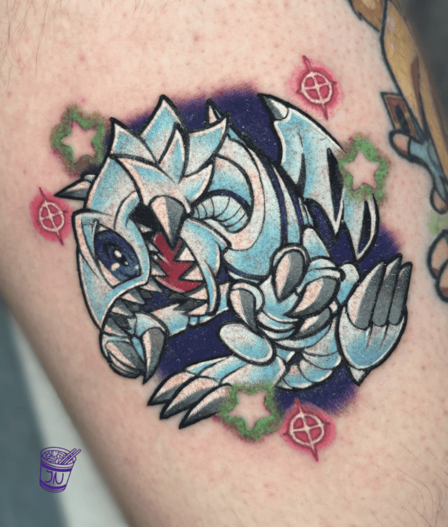 Blue-Eyes Toon Dragon Sparkle Yu-Gi-Oh! Tattoo