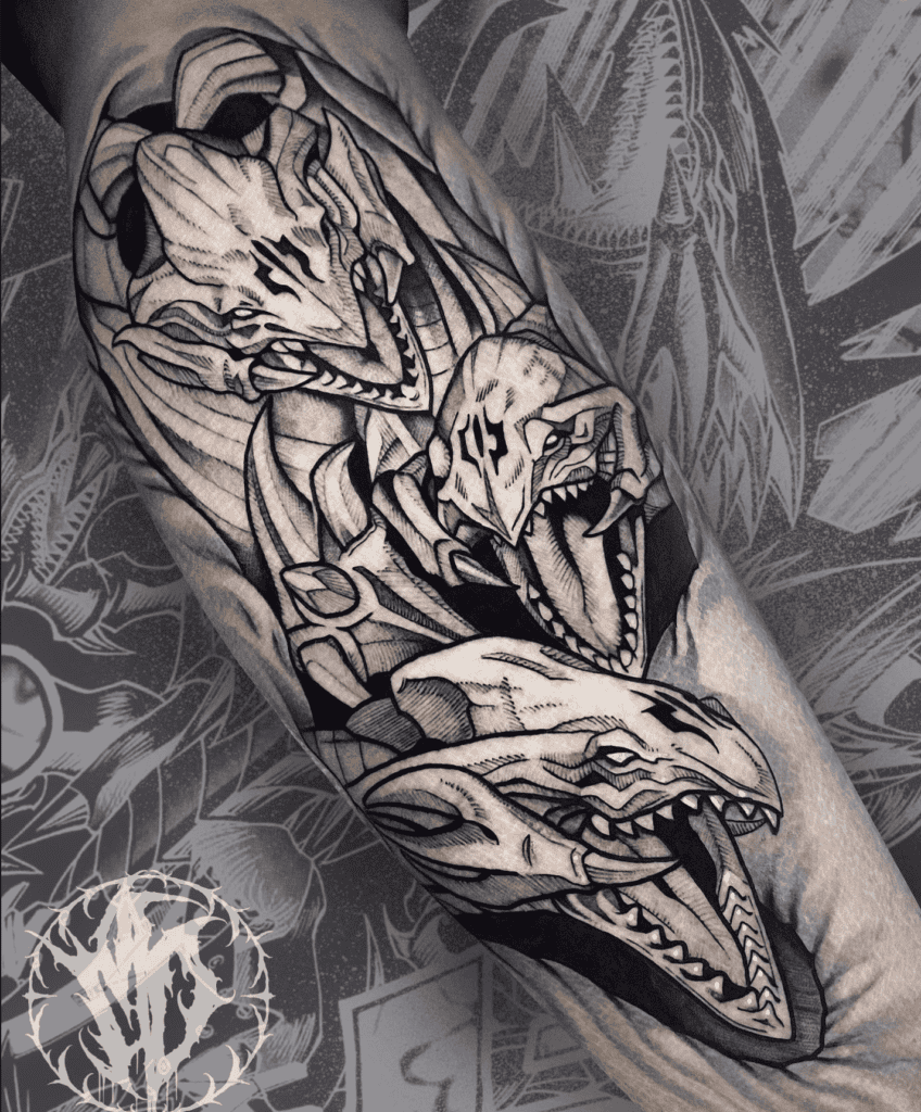 Blue-Eyes Ultimate Dragon Fierce Yu-Gi-Oh! Tattoo