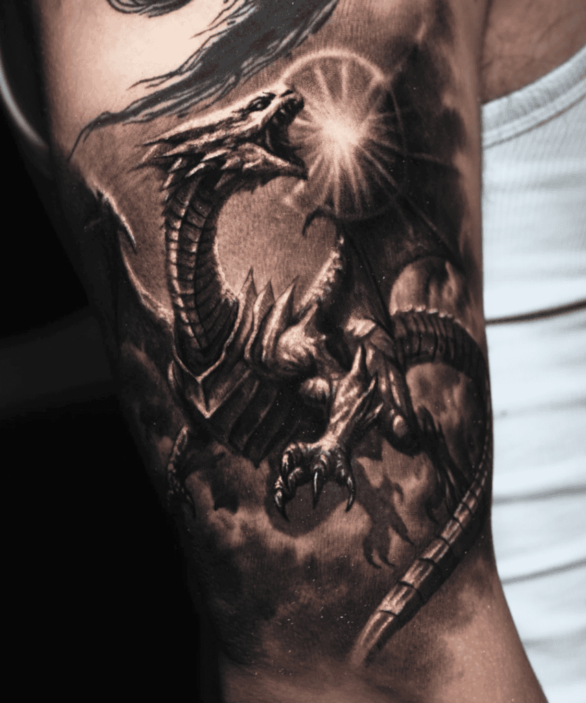 Blue-Eyes White Dragon Attack Yu-Gi-Oh! Tattoo