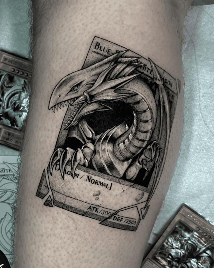 Blue-Eyes White Dragon Card Yu-Gi-Oh! Tattoo