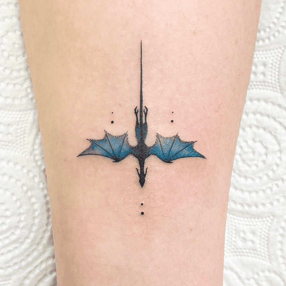 Blue Flight Dragon Tattoo