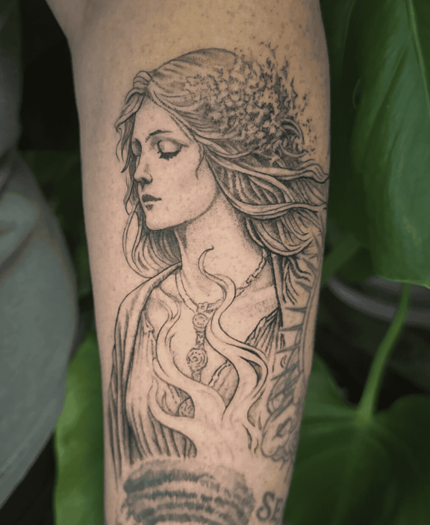 Brigid Celtic Mythology Tattoo