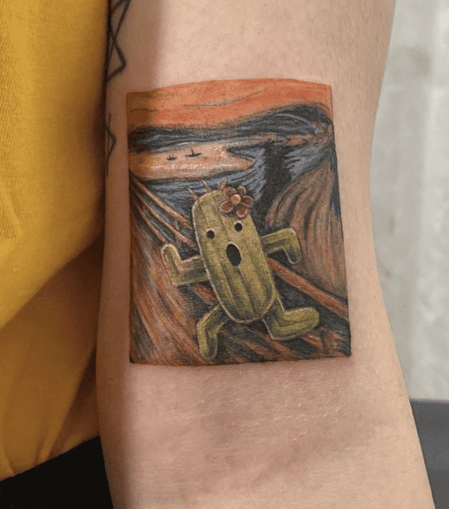 Cactuar Painting Final Fantasy Tattoo
