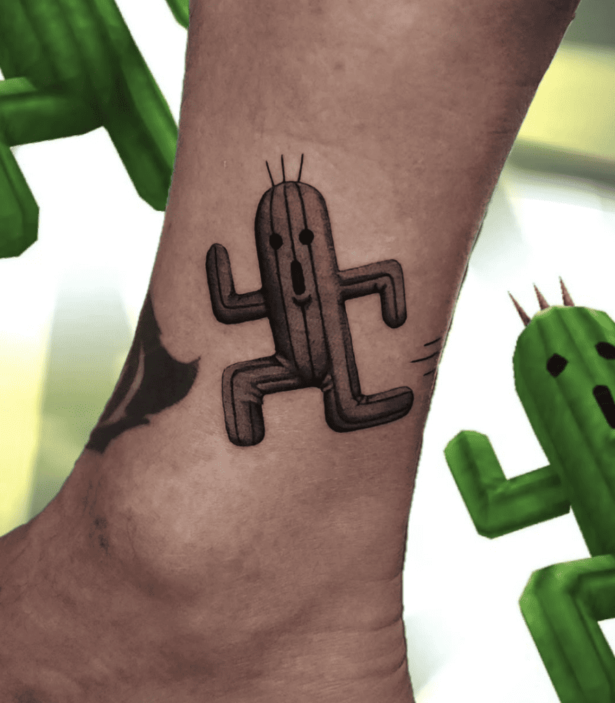 Cactuar Simple Final Fantasy Tattoo