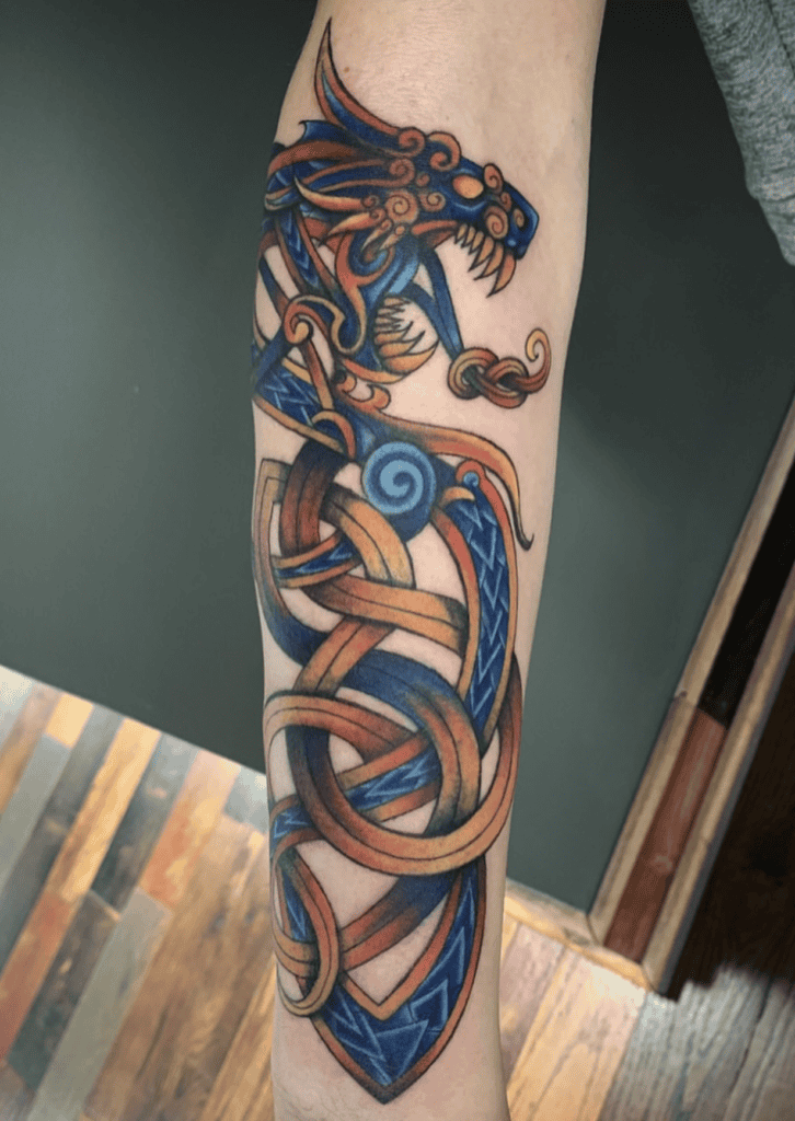 Celtic Blue Dragon Tattoo