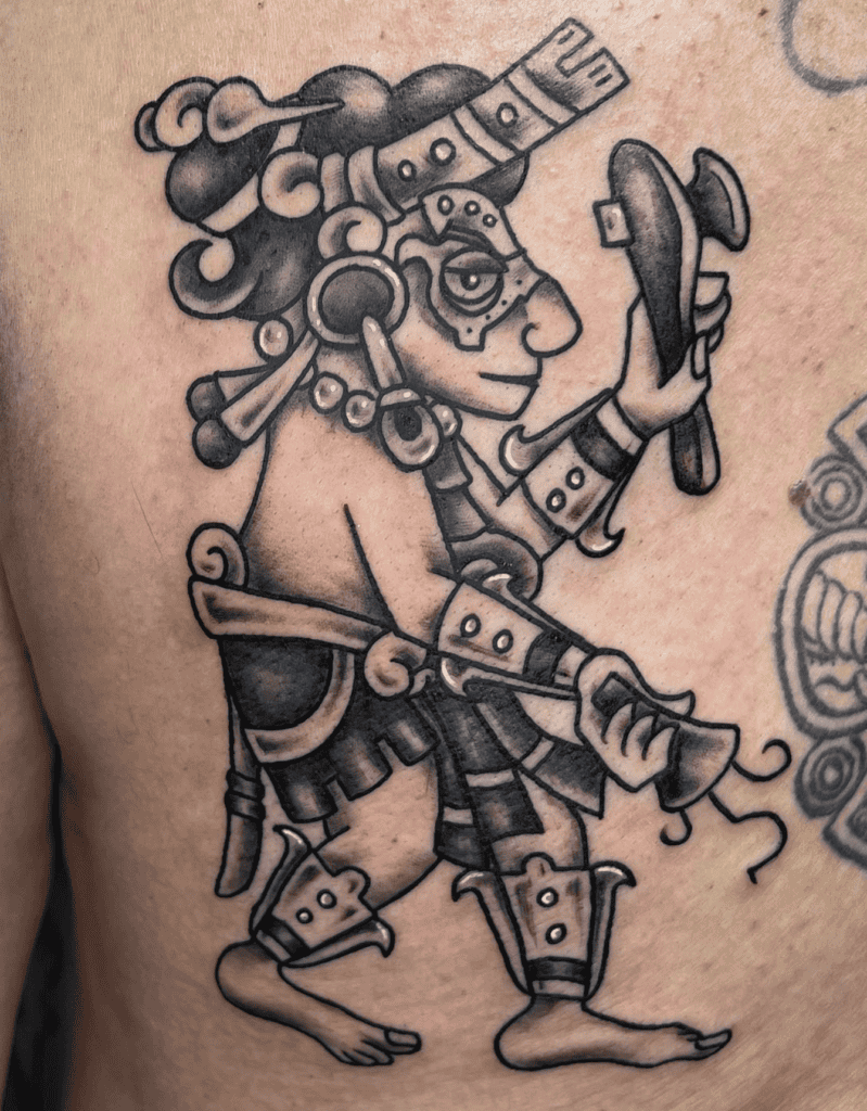 Chaac Carving Mayan Mythology Tattoo