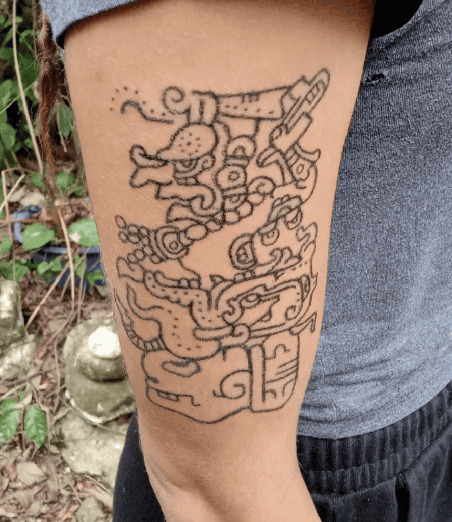 Chaac Glyph Mayan Mythology Tattoo