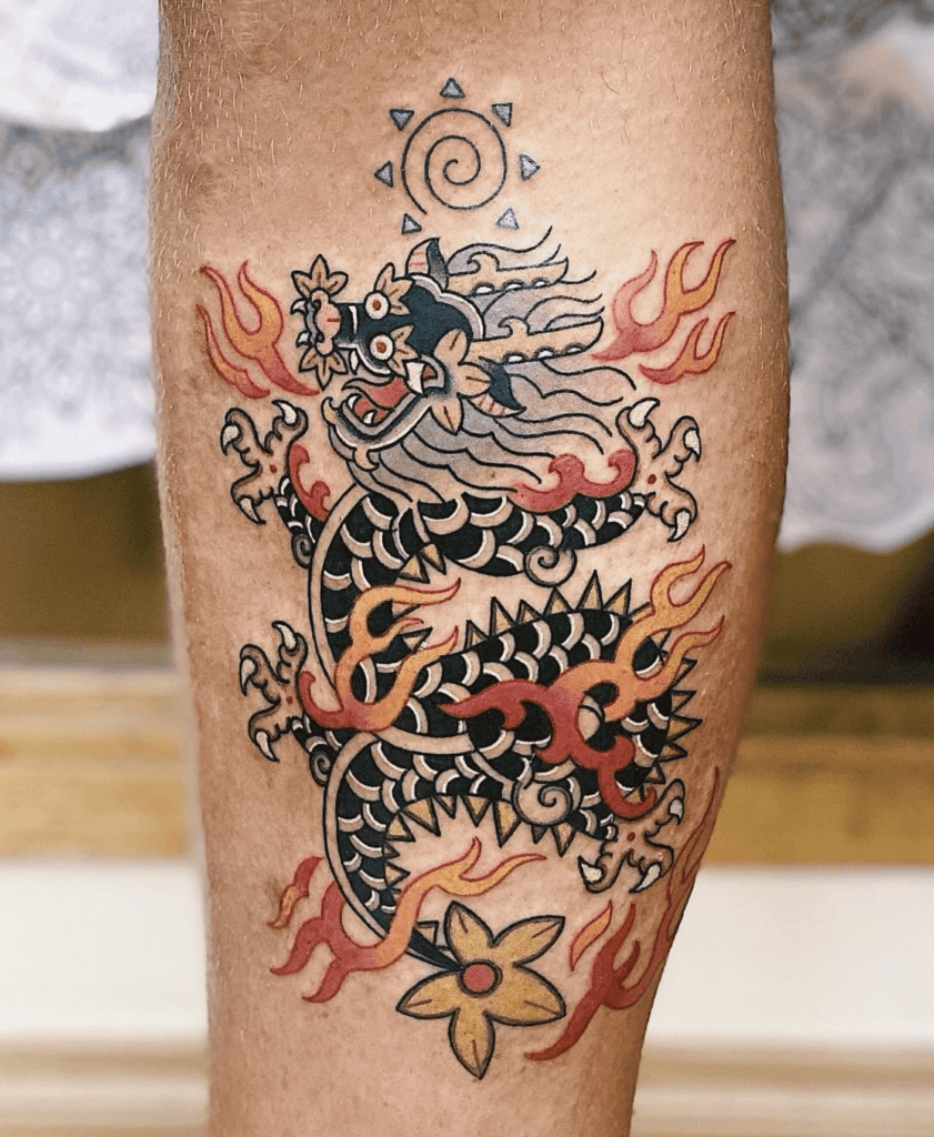 Chinese Black Dragon Tattoo