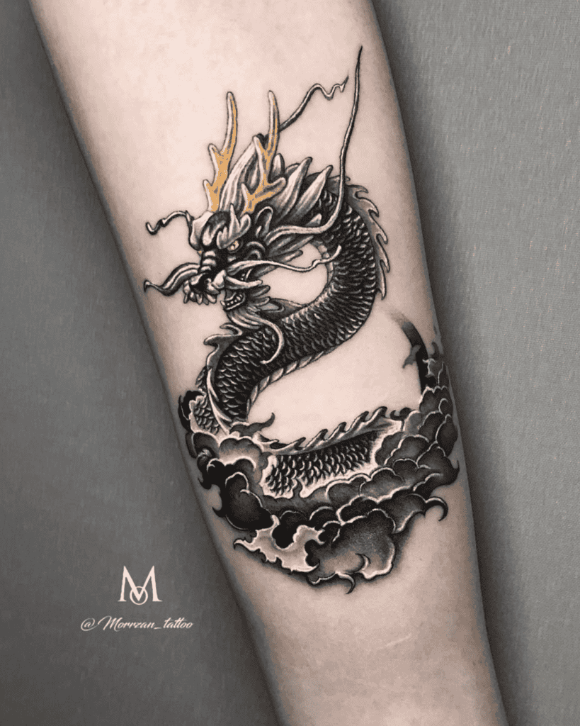 Chinese Gold Dragon Tattoo