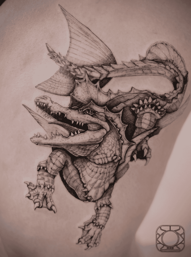 Cipactli Realistic Aztec Mythology Tattoo