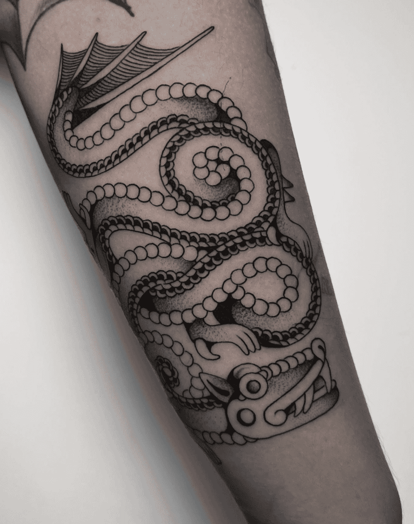 Cipactli Serpent Aztec Mythology Tattoo