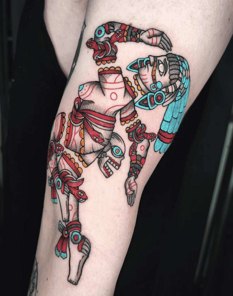 Coyolxauhqui Chopped Aztec Mythology Tattoo
