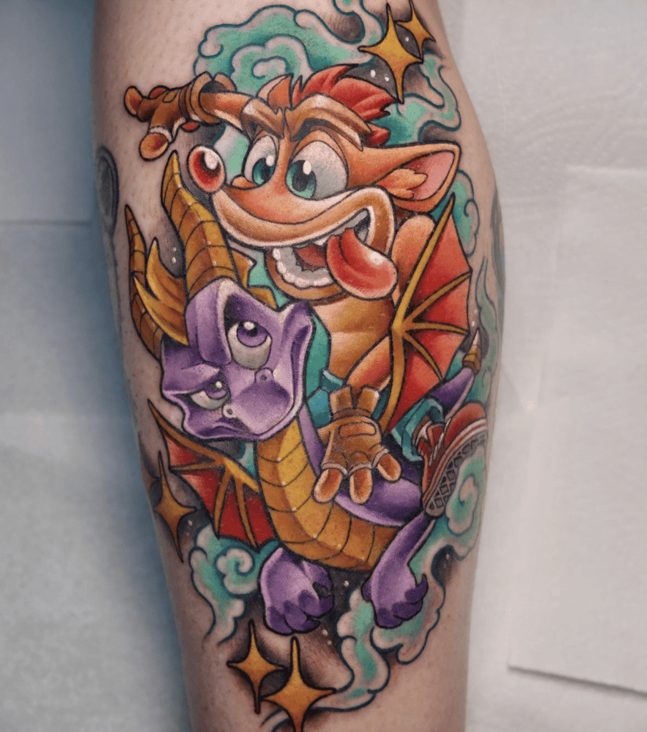 Crash and Spyro the Dragon Tattoo