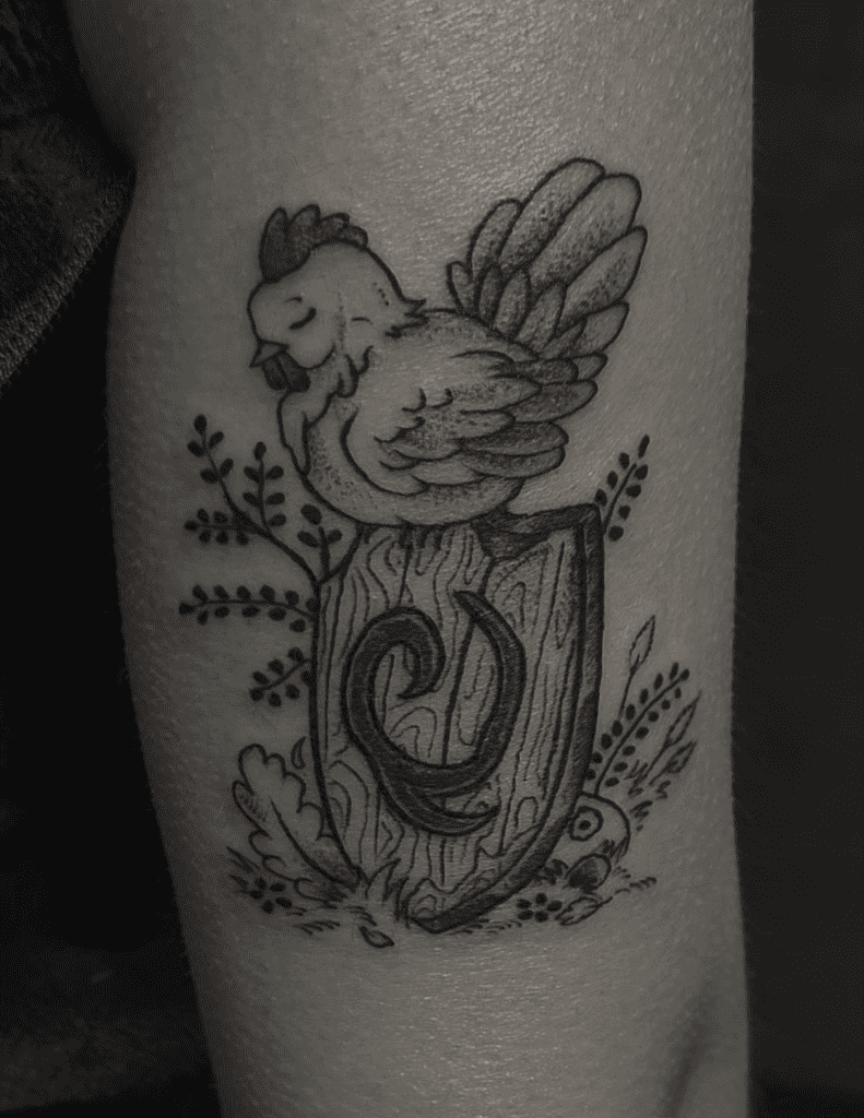 Cucco Shield Legend of Zelda Tattoo