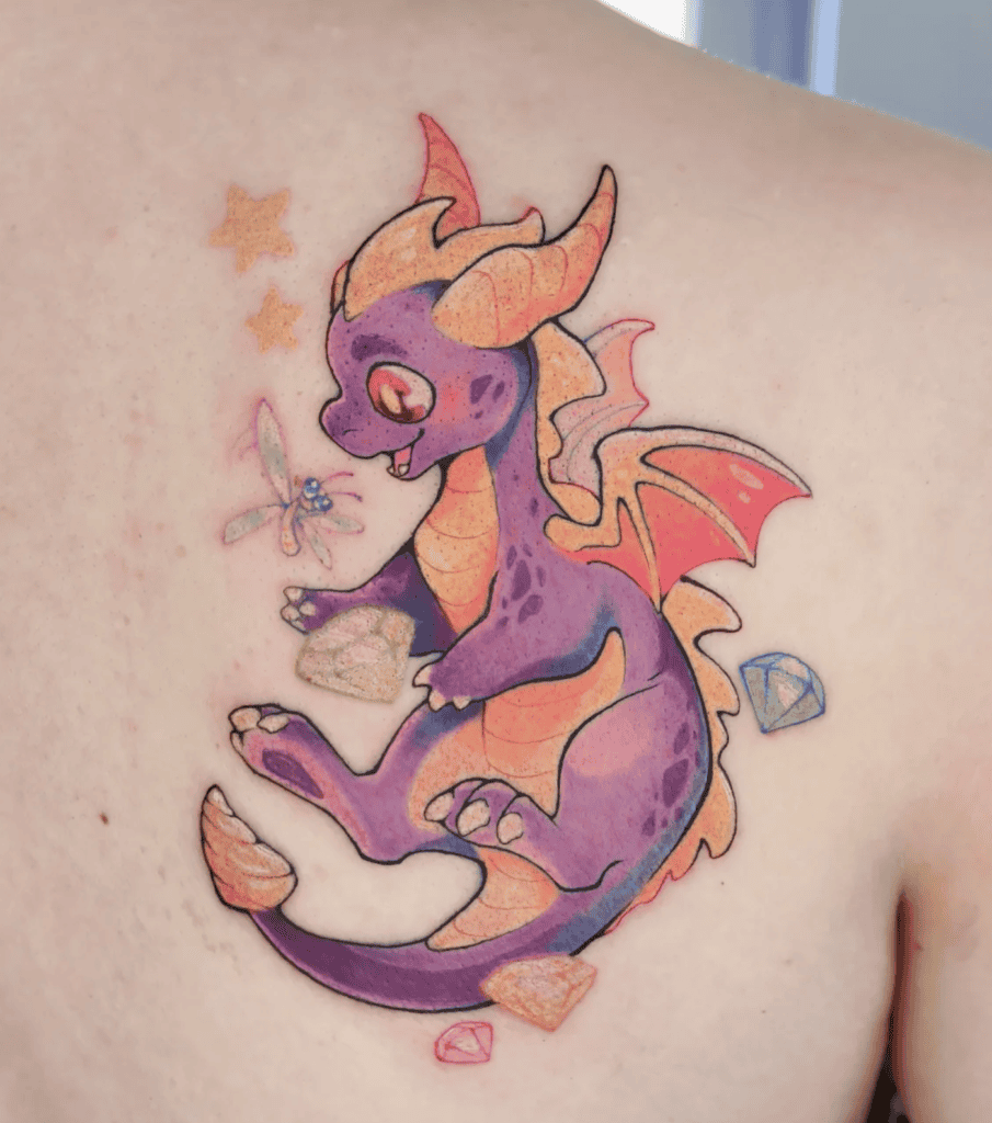 Cute Spyro the Dragon Tattoo
