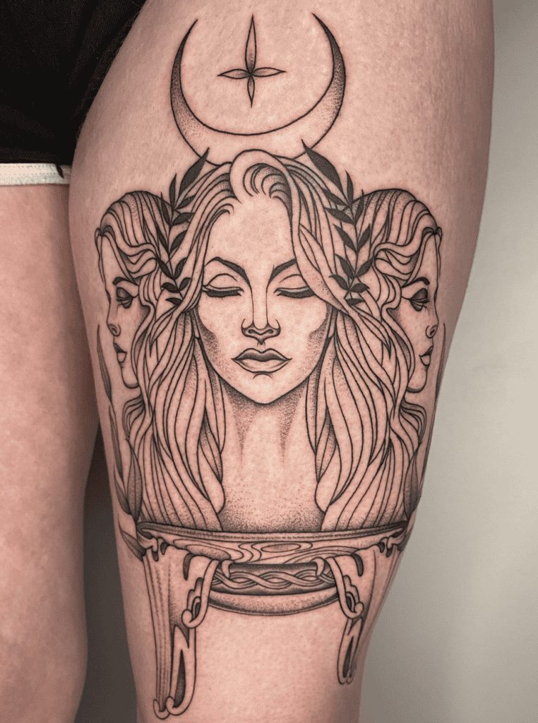 Danu Three Celtic Mythology Tattoo