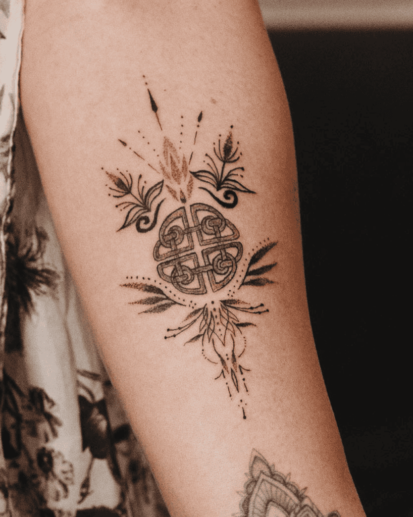 Dara Knot Flourish Celtic Mythology Tattoo
